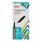 Office Depot(R) Brand Tinted Ballpoint Stick Pens, Medium Point, 1.0 Mm, Black Barrel, Black Ink, Pack Of 12