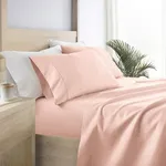 Linen Market Queen Sheet Set 4 Piece - Ultra Comfortable & Breathable Cooling Queen Bed Sheets - Deep Pocket & Wrinkle-Free Sheets Fits 16" Mattress - Extra Soft & Oeko-TEX Certified - Blush