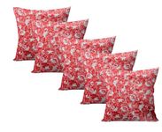 HIMS Decorative Leaves Design Throw Pillow Covers 22x22Pack of 5,Two Sided Design Decorative Pillows Case Cushion Cover for Home Couch Sofa Car 22x22 Pillow Covers Red (22x22INCH, Red)