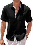 JMIERR Mens Shirts Linen Cotton Sho
