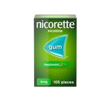 Nicorette Freshmint 4mg Gum (105 Pieces), Discreet and Fast-Acting Stop Smoking Aid to Ease Cravings, Nicotine Gum with Pleasant Freshmint Flavour, Chewing Gum