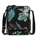 Vera Bradley Women's Mini Hipster Crossbody Purse with RFID Protection, Island Garden-Recycled Cotton, One Size