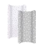 Biloban Changing Pad Cover, 100% Cotton Jersey Knit Soft Changing Pad Cover, Changing Pad Covers 2 pack for Girls Boys, Grey Star