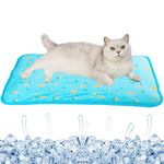 SEIS Dog Ice Pad Ice Silk Cats Kennel Mat Pet Cooling Pad Summer Cool Bamboo Mat Breathable Pad (S, Blue Fruit)