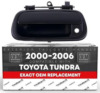 Tailgate Handle Assembly Replacement - Compatible with 2000-2006 Toyota Tundra - Liftgate Latch Assembly Handle with Keyhole - Smooth Black Plastic - OEM 69090-0C030-C0, 69090-0C010, 80867, TO1915111