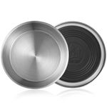 Wellbro Stainless Steel Cat Bowls, 2Pcs Cat Bowls for Food and Water, 15cm Wide Whisker Fatigue Feeding Bowls Non-Slip Dishes Plates for Cats (2Pcs)