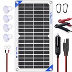 SUNAPEX 10W 12V Portable Solar Battery Charger & Maintainer - Solar Panel-Built - in Intelligent Charge Controller-Solar Powered Charger for Automobile Car RV, etc