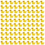 100pcs Mini Resin Ducks Decorations, Tiny Ducks to Hide, Miniature Figures for Craft Aquarium Garden Landscape Dollhouse Ornament Potted Decorations DIY (Yellow)