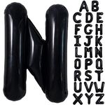 TONIFUL Large Black Letter N Balloons 40 Inch Helium Balloons,Foil Mylar Big Balloons for Birthday Party Anniversary Supplies Decorations Graduation Ceremony Photo Shoot