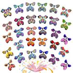 TSHAOUN 40 Pieces Magic Flying Butterfly, Rubber Band Powered Butterfly Magic Fairy Flying Butterfly Card for Birthday Gifts, Performance Props, Surprise Gifts, Magic Show Decoration (Random Color)