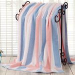 DUUKOA Bath Towel Beach Towel Large Thick Cotton Bath Sheets Swimming Pool Towels Absorbent 35x71 inch（90x180 cm） (Pink)