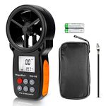 Handheld Anemometer, WapoRich RQ-100 Air Flow Velocity Wind Meter Measure Wind Speed Temperature for CFM HVAC Drone Flying with MAX/MIN/AVG, LCD Backlight