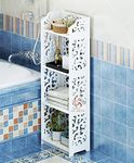 SS ARTS Wpc 4 Tier Standing Storage Organizer Waterproof Bathroom Rack Kitchen Cabinet (Wood Composite Board)