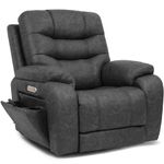 EONIX Triple Motor Zero Gravity Power Recliner Chair with Heat & Massage, Lay Flat Oversized Recliner Chairs for Adults, Adjustable Headrest Backrest Footrest, Heavy Duty 400lbs Recliner, Black