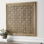 The Sara Enterprises Decorative & Hand Crafted Handmade Antique Finished Wooden Wall Decor/Wall Panel/Wooden Wall Hanging Panel for Living Room, Bedroom, Hallway, Office-36 x 1 x 36 in Brown Color