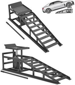 Hydraulic Car Ramps 5T 11000lbs, 2 Pack Heavy Duty Steel Car Ramps Lift Height 11.61"-16.21", Low Profile Car Lift Service Ramps Truck Trailer Garage