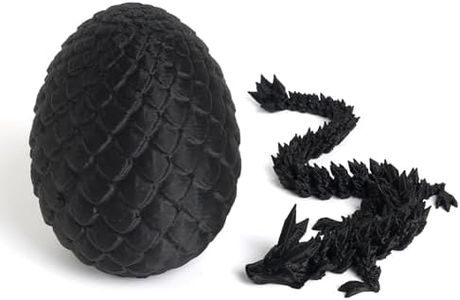 FUNKY STORE 3D Printed Crystal Dragon Egg –6 inches Articulated Surprise Egg with 12 inches Dragon Inside and Executive Desk Decor for Thanks Giving Gift Valentine's Day Gift