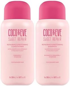 Coco & Eve Repair & Restore Shampoo & Conditioner Bundle. Hydrating & Strengthening Set for Damaged, Color Treated Hair. Deeply Nourish, Reduce Split Ends & Breakage for Healthy Hair. (560 ml)