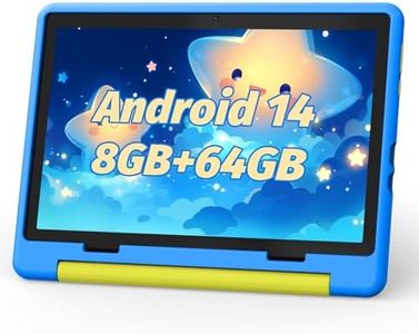 ZOFYWNAS Kids Tablet 10 Inch Android 14 Tablet for Kids Ages 3-12, Octa-Core Tablet 8+64GB (TF 1TB), Parental Control, Pre-Installed KIDOZ, 5G WiFi, BT5.3 Tablet PC with Shockproof Case (Blue)