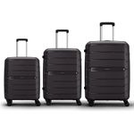 Aristocrat Liberty Set of 3 (Cabin+Medium+Large) Polypropylene Hard Spinner Trolley Bag, 58+68+78Cm|Combination Lock|8 Wheels|3 Years International Warranty|New Saddle Brown