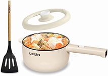 DEZIN Electric Cooker, 2L Non-Stick Sauté Pan, Rapid Noodles Cooker, Mini Pot for Steak, Egg, Fried Rice, Ramen, Oatmeal, Soup with Power Adjustment, College Dorm Room Essential(Egg Rack Included)