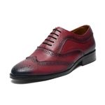 LOUIS STITCH Men's Formal Shoes | Handcrafted European Leather Brogues | Lace-Up Style for Business, Formal Rosewood, UK Size 10 (EUBG)