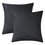 Velvet Throw Pillow Covers 18 x 18: Soild Decorative Square Throw Pillow Covers Pack of 2 - Soft Accent Pillow Covers for Sofa Bedroom - 45 x 45 cm (18x18, Black)