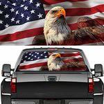 American USA Flag Eagle Car Rear Window Sticker Decoration,Perforated Window Film Decals for Truck Back Windshield,Scratch Hidden Car Stickers,Decor for Car