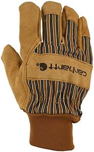 Carhartt Men's Insulated Suede Work Glove with Knit Cuff, Brown, Large