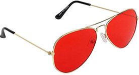 JUST-STYLE UV Protection Aviator Sunglasses for men and women (Free Size) (Red)