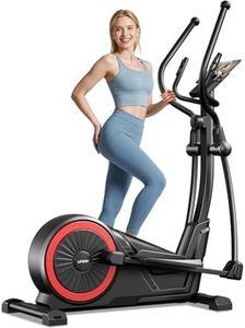 UMAY Elliptical Exercise Machine with 16 Levels Resistance, Hyper-Silent Magnetic Elliptical Machine for Home with 15.5" Stride & Heart Rate Grips and LCD Monitor, 400LBS Weight Capacity