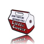 Red Cute Enamel Little Cooler Cartoon Design funny Brooch Pins for Backpacks DIY Accessory Badges Hats Bags, Metal, no gemstone