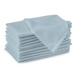 Encasa Cotton Cloth Napkins | Set of 12 | Size 43x43 cm | Ice Blue Solid Color | Machine Washable