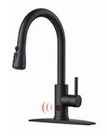 FORIOUS Touchless Kitchen Faucet with Pull Down Sprayer, Single Handle Contemporary Smart Motion Sensor Faucets for Kitchen Sink Farmhouse RV Bar Laundry Camper, Lead-Free, Mattle Black