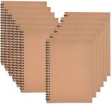 12 Pack Soft Cover Notebooks with Lined Paper 8.3 inch x 5.5 inch, Spiral Notebooks -120 Pages, 60 Sheets - Memo Notepads for Home School Travel (Kraft Cover)