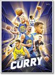 Steph Curry Posters for Walls Golden State Warriors Poster Sports Basketball Superstar Canvas Wall Art Modern Inspirational Wall Decor Print Painting for Bedroom Livingroom Dorm 16x24 Inch Unframed