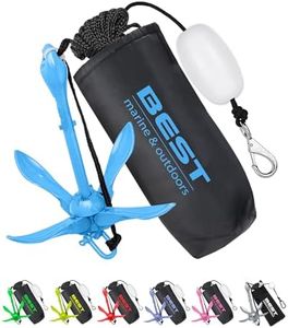 Best Marine and Outdoors Kayak Anchor, 3.5 Pound Anchor System Kit for Kayaks, Canoes, SUP Paddle Boards & Jet Skis, Fishing, Boating & Kayaking Accessories (Blue)