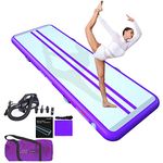 JOOLOOG Air Mat Tumble 3M 4M 5M 6M Inflatable Gymnastics for Tumbling Mat 10,20 CM Thickness Mats for Home Use Gym Yoga Training Cheerleading Outdoor Beach Park with 650W Electric Air Pump Purple