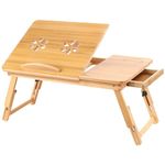 Shoze Bamboo Folding Notebook Table Desktop Notebook Computer Laptop Table Foldable and Portable Design Adjustable Height and Angle for Breakfast Tray or Drawing Table