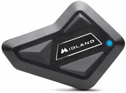 Midland BT Mini Motorcycle Bluetooth – 3-Rider Helmet Intercom System with Wired for Full and Boom Mic for Open Helmets, DSP Noise Cancellation, Stereo Audio, IPX6 Waterproof (1 Pack, Black)