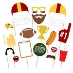 Super Bowl Photo Booth Props Kits by Partico, Party Favor for Football Party Theme Supplies Decorations - 17count