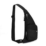 Sling Bag Fashion Crossbody Personal Pocket Bag Sport Chest Slim Shoulder Bag Casual Daypack for Men Women Travel Outdoor., Black