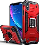 Vakoo for iPhone X Case, iPhone XS Case Shockproof Heavy Duty Phone Case with Kickstand for iPhone X/XS Cover - Red