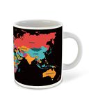 WHATS YOUR KICK World Map Inspiration Printed White Inner Colour Ceramic Coffee Mug- Best World Map Quotes, for Boy/Girl, Best Gift | Map, Travel (Multi 9)