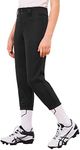 Stelle Girls' Softball Pants Youth Kids Baseball Pants Fastpitch Pants with Pockets Boys Tee Ball (Black, L)