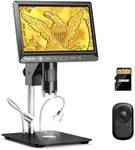 TOMLOV DM702 10.1" Digital Microscope, Coin Microscope Full View, USB Coin Magnifier with Light for Error Coins, Adults Soldering Microscope for Electronics Repair, LCD Magnifying Glass for Collectors