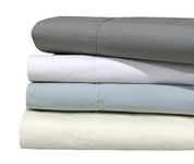 Oversized (120x112) Cotton Percale Flat Sheet Only for King Beds, Solid Ivory