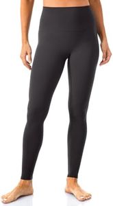 Lavento Women's All Day Soft Yoga Leggings High-Rise 28" - No Front Seam Workout Active Legging for Woman (Dark Gray, 6)