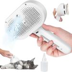 Cat Steam Brush, Rechargeable Steamy cat brush for shedding, One-Click Clean dog Brush, 3-in-1 Anti-Static Pet Hair Self Cleaning Brush for Easily Removing pet Hair With Long Short Fine or Curly Hair