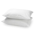 Plain Pillow Cases 2 Pack, Breathable Soft & Cozy Hotel Quality Plain Dyed Pillowcases Pack Of 2, Solid Bedding Hypoallergenic Envelope Closure Pillow Covers, White